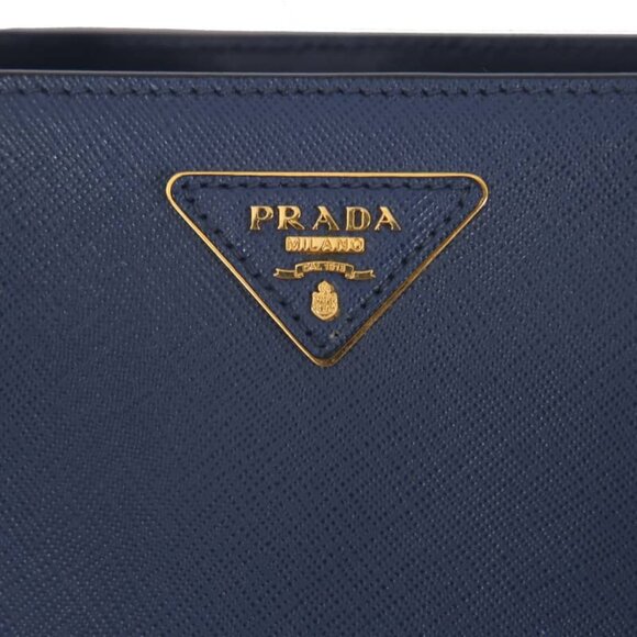 Prada Medium Galleria Blue Leather Hand Bag - Picture 8 of 16